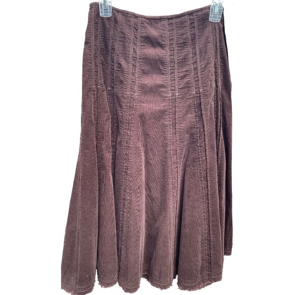 Cabi brown lightweight corduroy skirt, size 0 100% cotton fit and flare - Picture 2 of 6